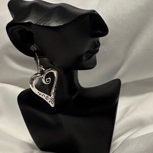 Elegant Silver Heart Earrings